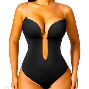 Body Shaper backless, deep front plunge
